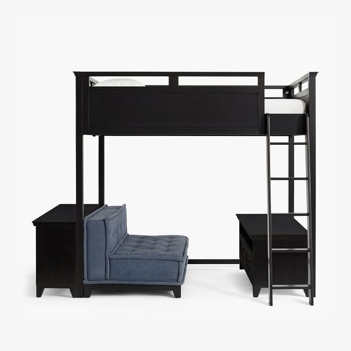 Hampton Loft Bed with Cushy Loveseat, Media & Bookcase Set | Pottery Barn Teen