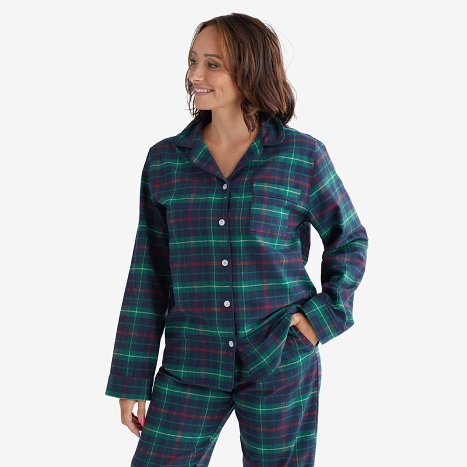 Family Flannel Womens Classic Pajama Set - Holiday Plaid, S | The Company Store