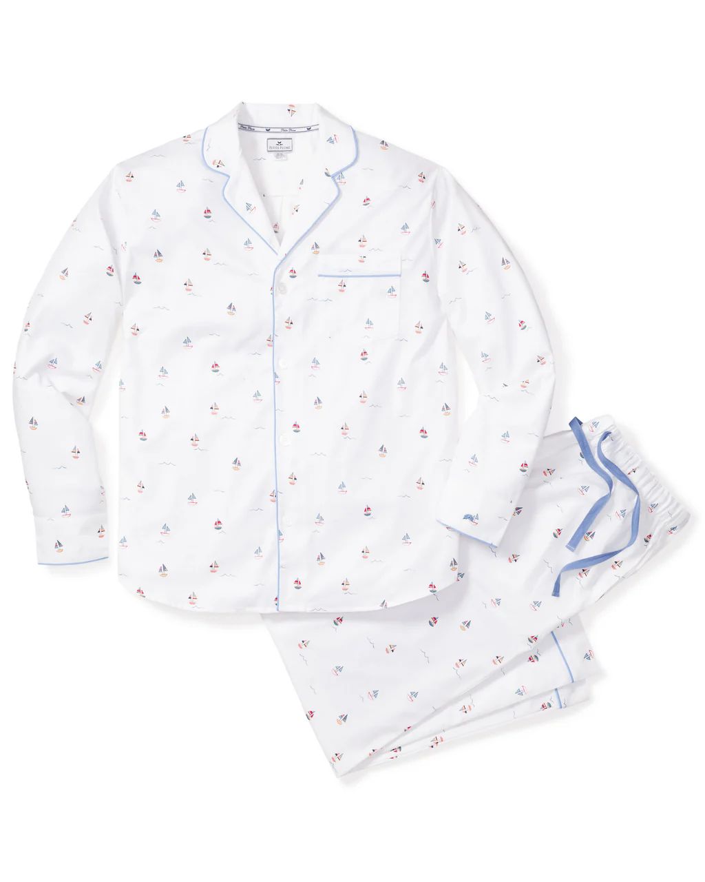 Men's Twill Pajama Set in Bateau | Petite Plume