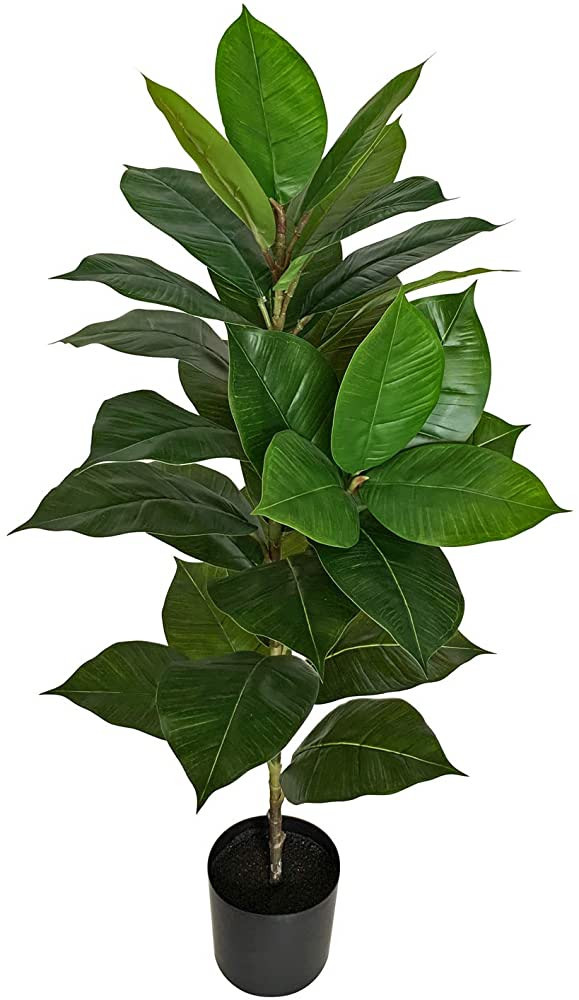 BESAMENATURE 40" Artificial Rubber Tree Plant - Ficus Tree - Faux Tropical Tree for Home Office D... | Amazon (US)