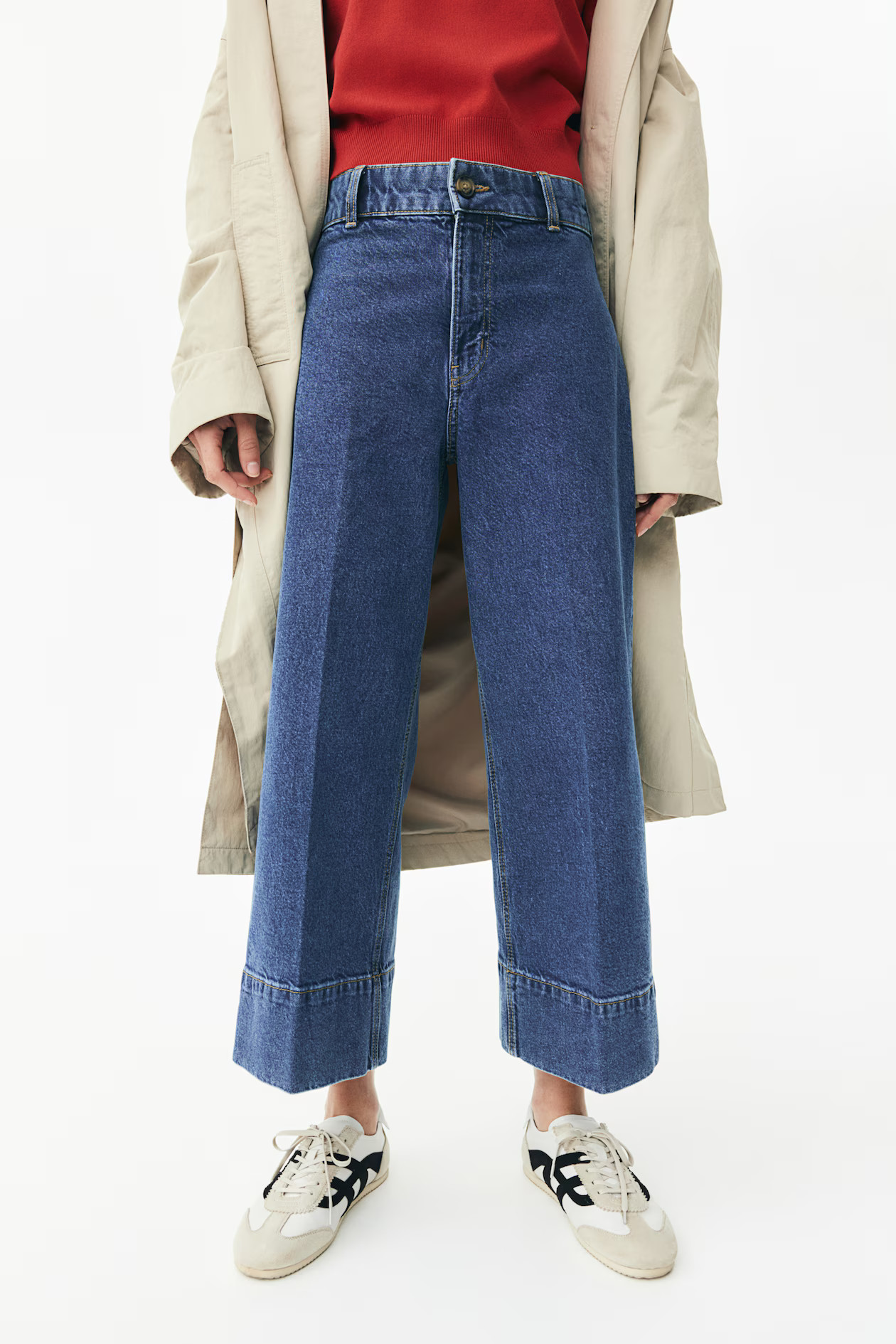 High Rise Wide Leg Cropped Jeans - Denim blue - Ladies | H&M US | H&M (US + CA)