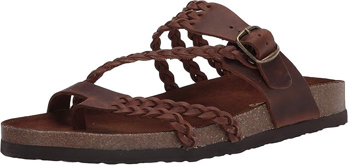 WHITE MOUNTAIN Shoes Hayleigh Leather Footbeds Sandal | Amazon (US)