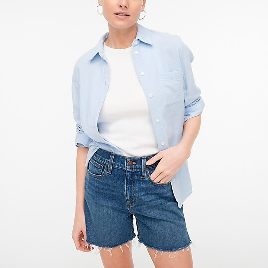 High-rise midlength denim short | J.Crew Factory