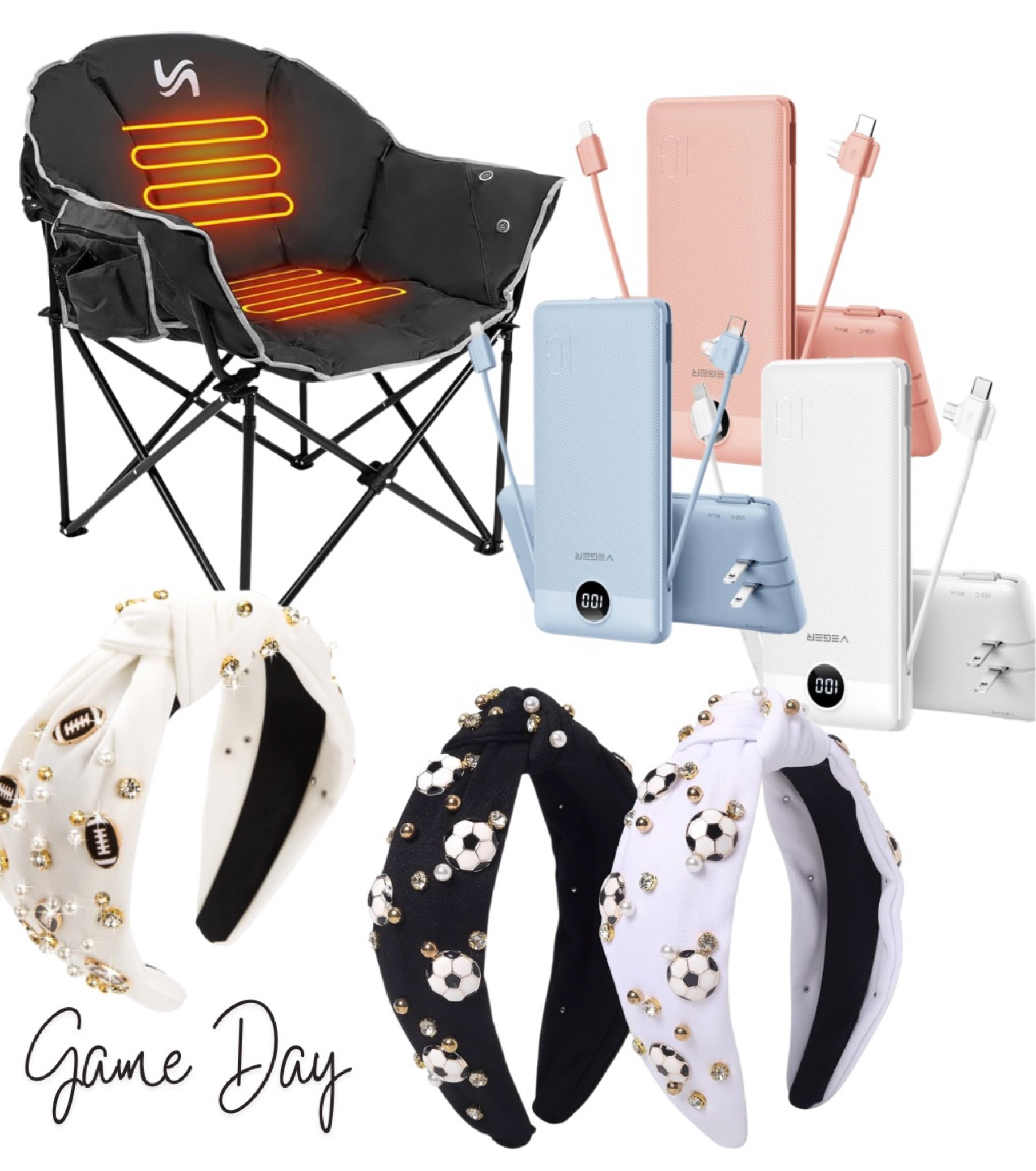 The perfect heated game day chair! This portable charger also connects to Samsung and iPhone 💕🙌🏼

#LTKSeasonal #LTKKids #LTKBacktoSchool