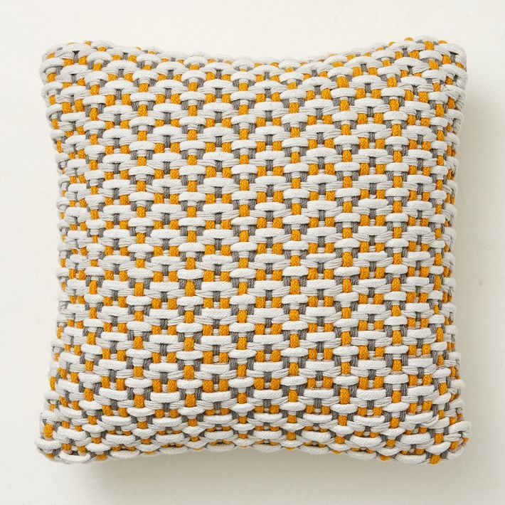 Basketweave Indoor/Outdoor Pillow | West Elm (US)