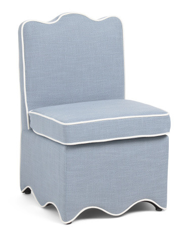 21x32 Scalloped Bottom Skirted Dining Chair | TJ Maxx