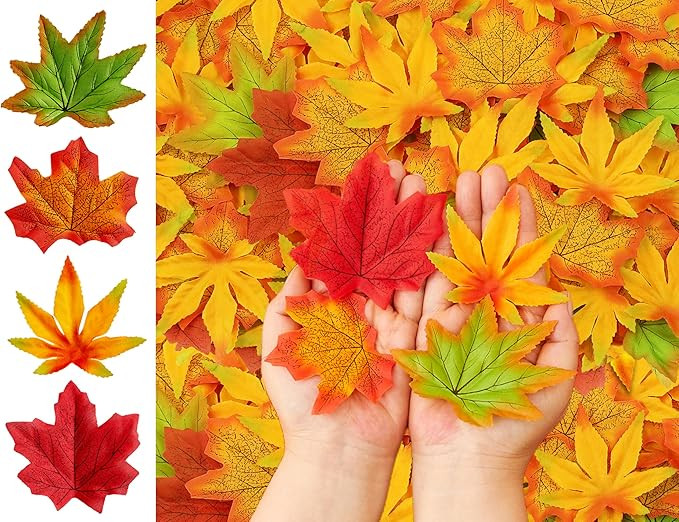 Fall Leaves Fake Leaves Autumn Fall Wedding Table Decor Artifical Foliage Maple Leaf Thanksgiving... | Amazon (US)
