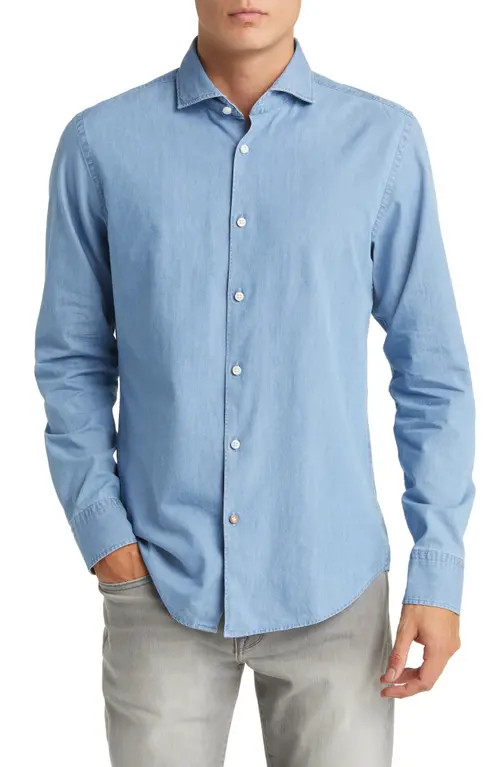 BOSS Hal Cotton Chambray Button-Up Shirt | Nordstrom | Nordstrom