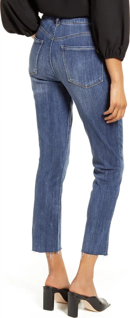 'Ab'Solution High Waist Raw Hem Skinny Crop Jeans | Nordstrom