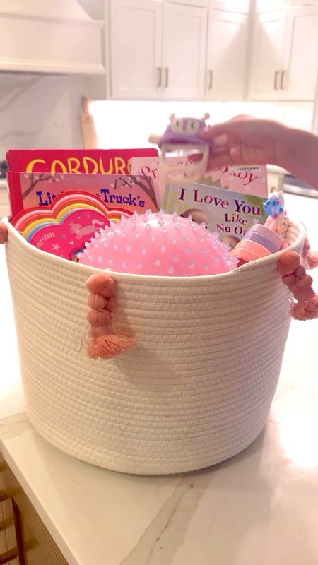 Baby valentines gift basket. Girl mom 

#LTKbaby #LTKSeasonal #LTKbump
