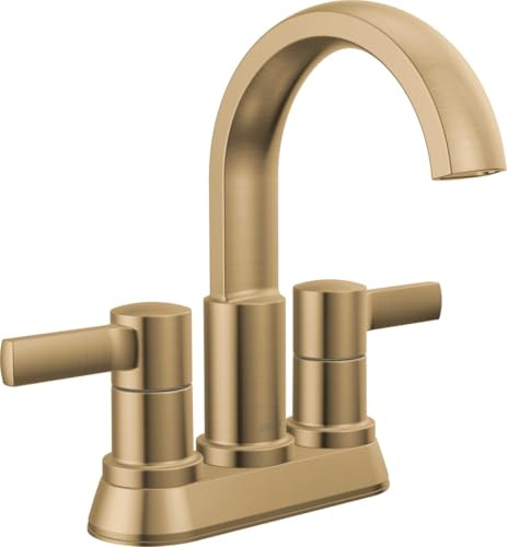 Delta Albion Centerset Brushed Gold Bathroom Faucet, 4 Inch 3 Hole Bathroom Sink Faucet for Vanit... | Amazon (US)