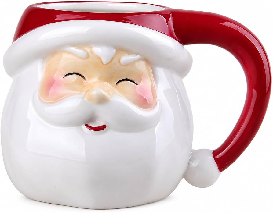 Comfy Hour Joyful Holiday Collection 7" Christmas Santa Mug, Cup for One, Winter Decoration, Ceramic | Amazon (US)