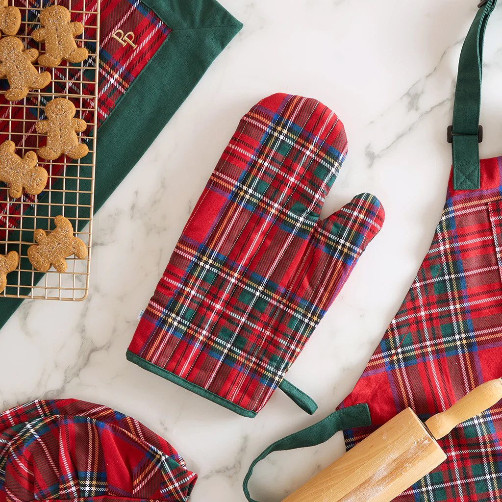 Red Tartan Plaid Oven Mitt | Posh Peanut