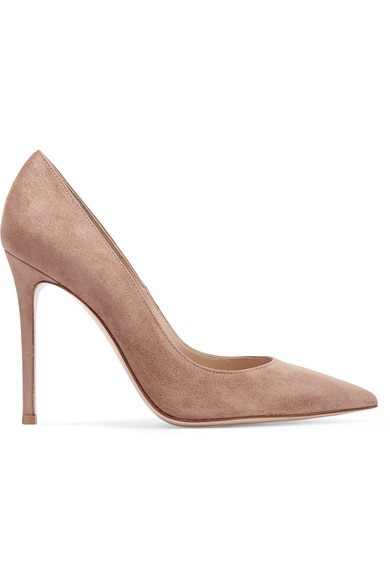 Gianvito Rossi - 105 Suede Pumps - Beige | NET-A-PORTER (US)
