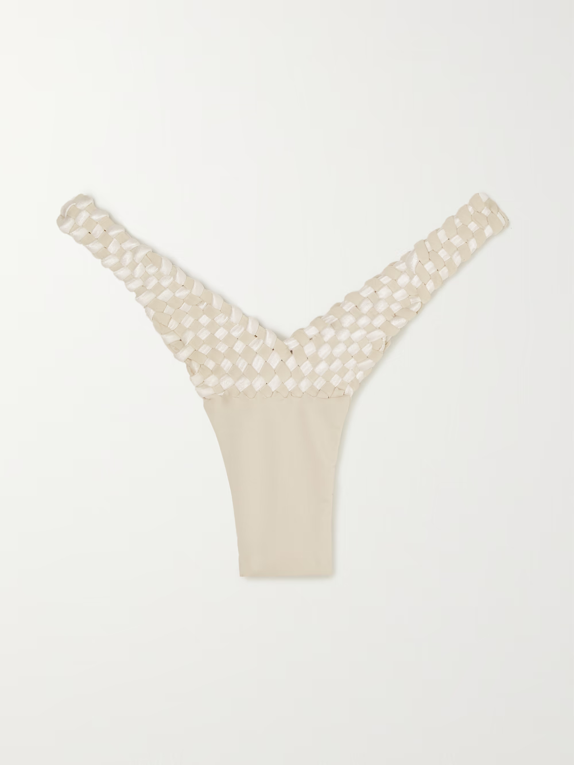 Weavemix braided stretch-satin bikini bottoms | NET-A-PORTER (US)