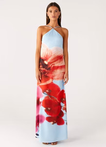Chloe Maxi Dress - Turquoise Bloom | Peppermayo (Global)