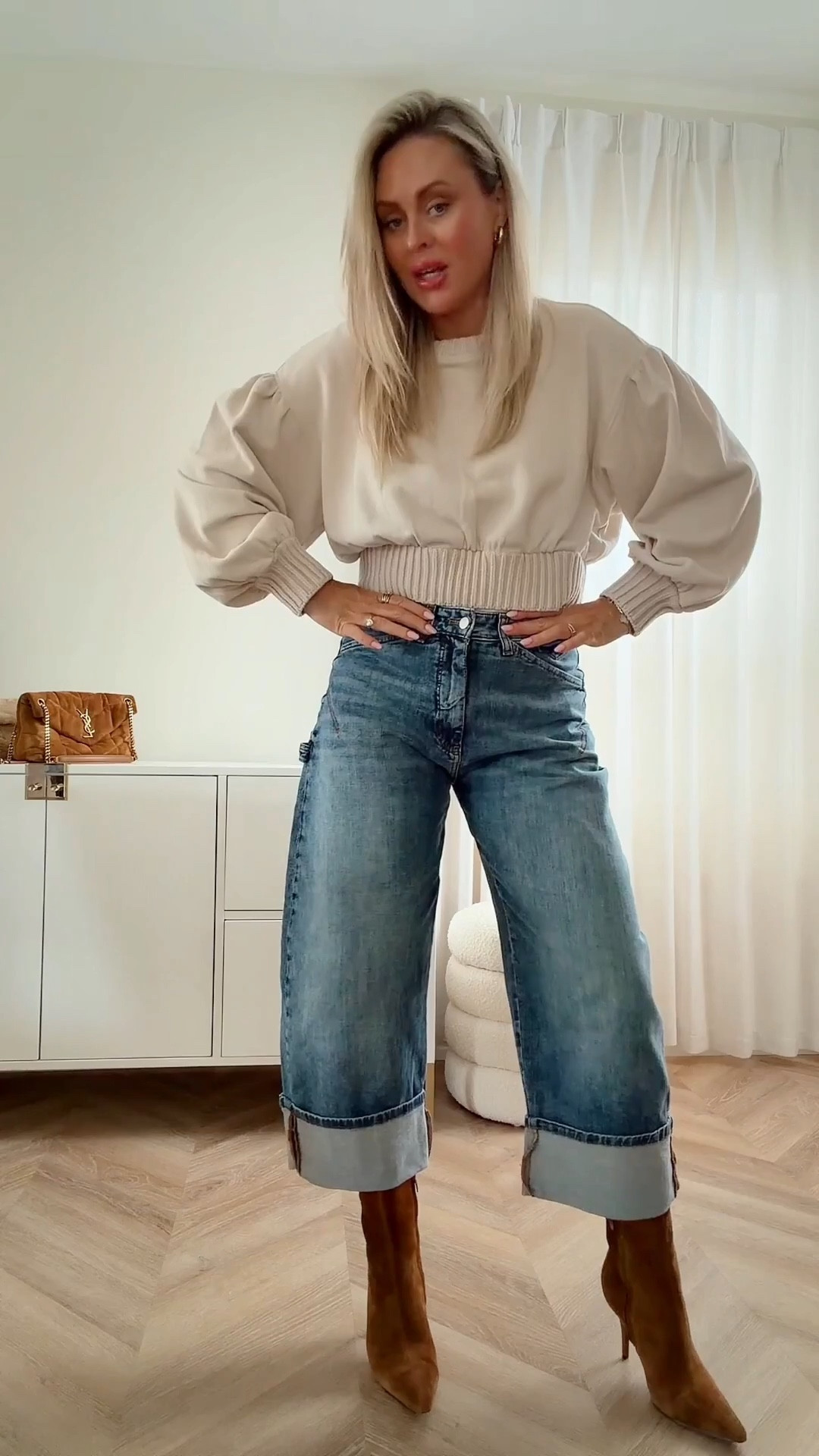 My sweater is on sale and fully in stock! Size up one in jeans! More washes! 
Top wearing small.
OOTD🤍


#LTKSeasonal #LTKootd #LTKOver40