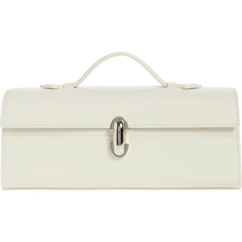 SAVETTE Slim Symmetry Pochette Leather Top Handle Bag in Ivory at Nordstrom | Nordstrom