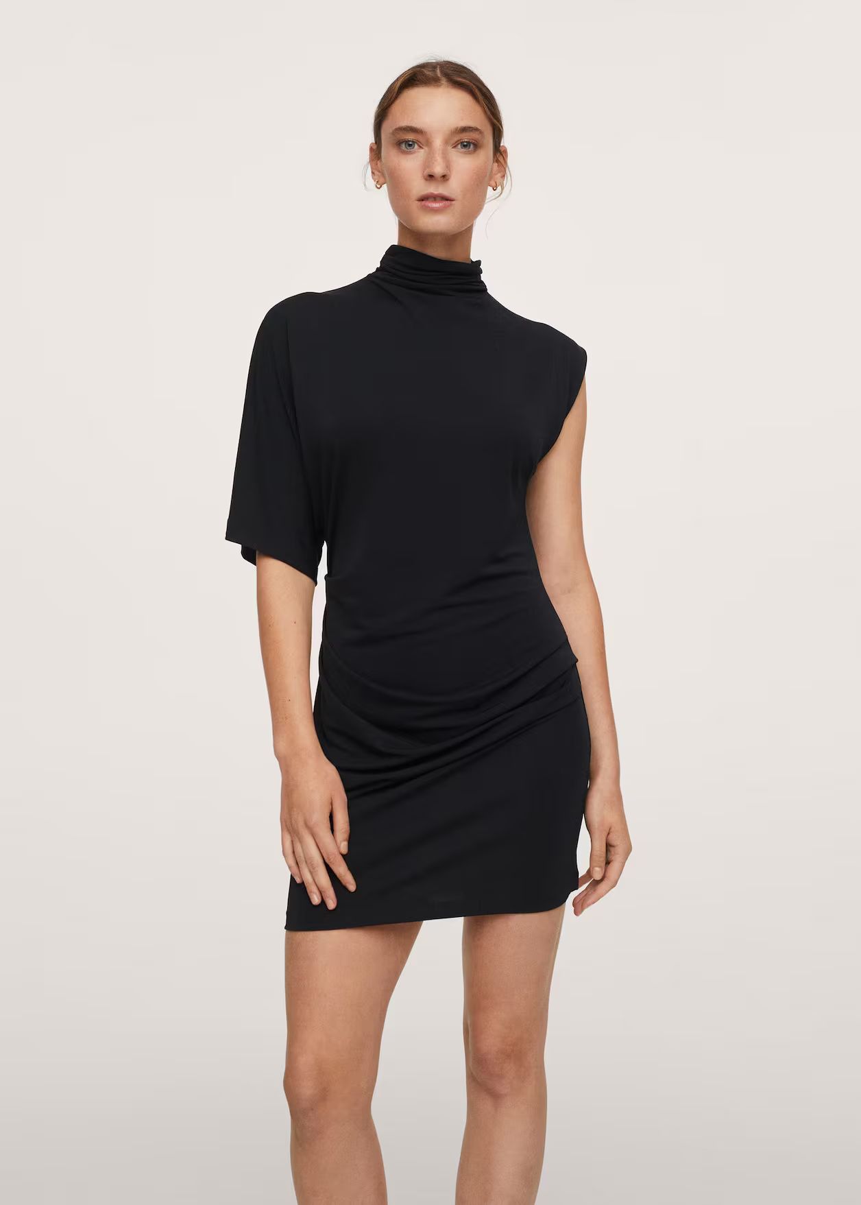 Asymmetric sleeves dress | MANGO (US)