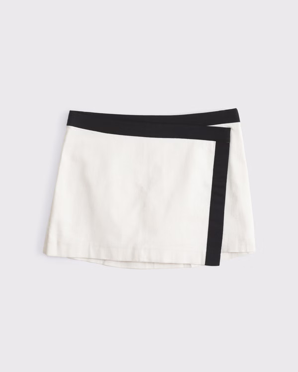 Mid Rise Wrap Mini Skort | Abercrombie & Fitch (US)