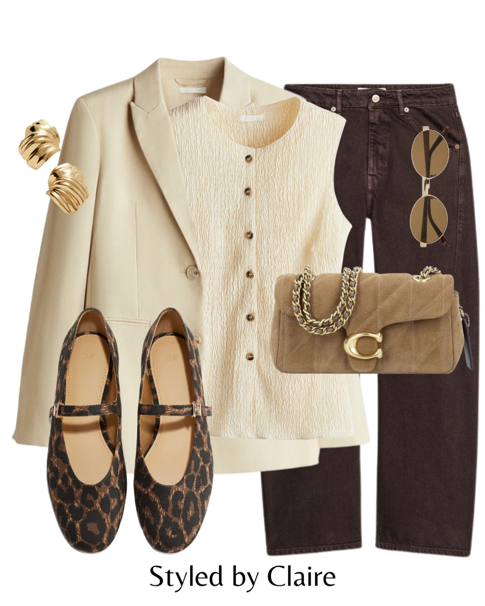 Yellow with a hint of Brown❤️‍🔥
Tags: oversized blazer h&m hm waistcoat suede bag leopard animal Mary Jane ballet flats straight jeans brown Zara fashion spring inspo outfit ideas chic city break Parisian pastel brunch Easter 

#LTKstyletip #LTKshoes #LTKspring