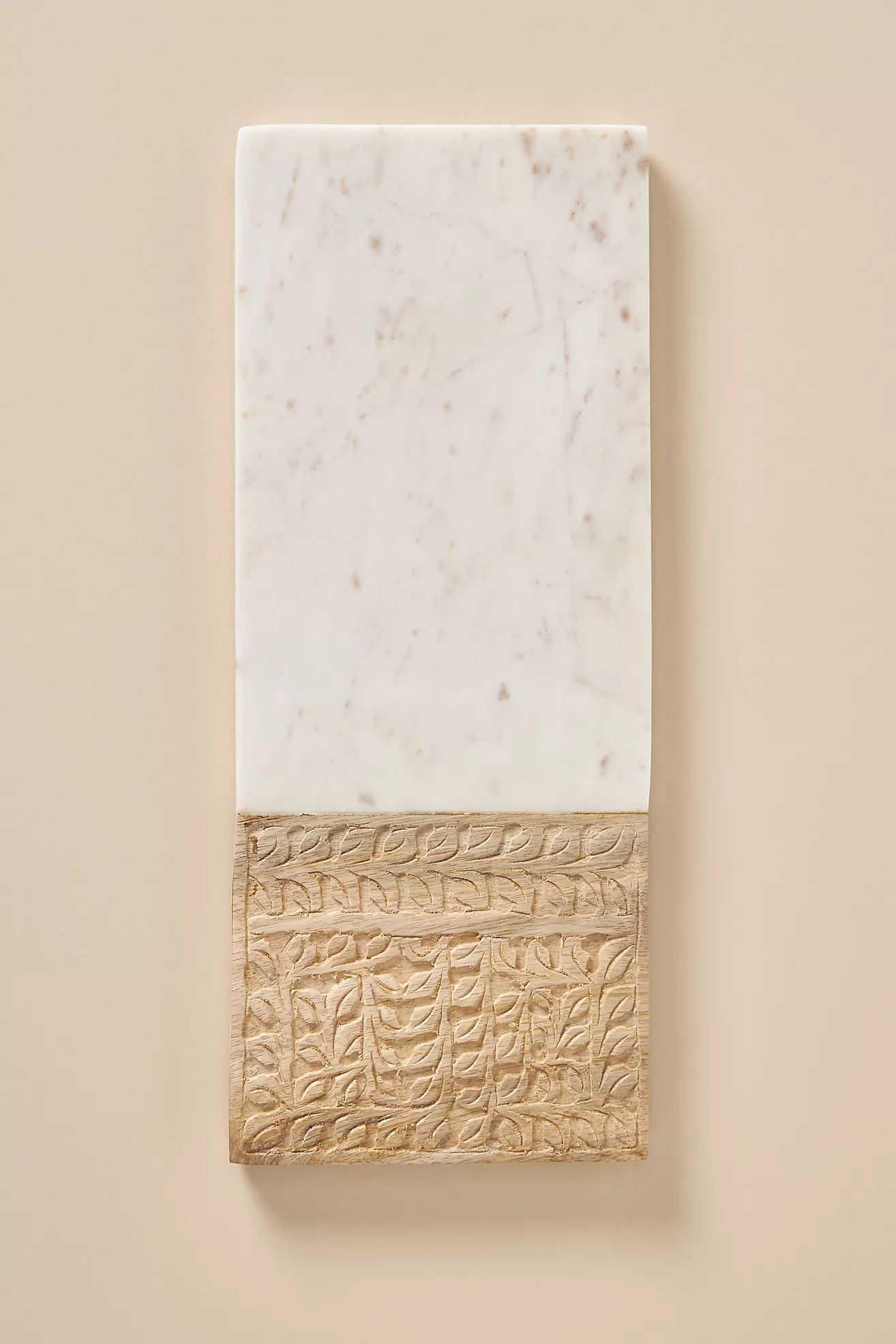 Rectangle Carved Wood & Marble Cheese Board | Anthropologie (US)