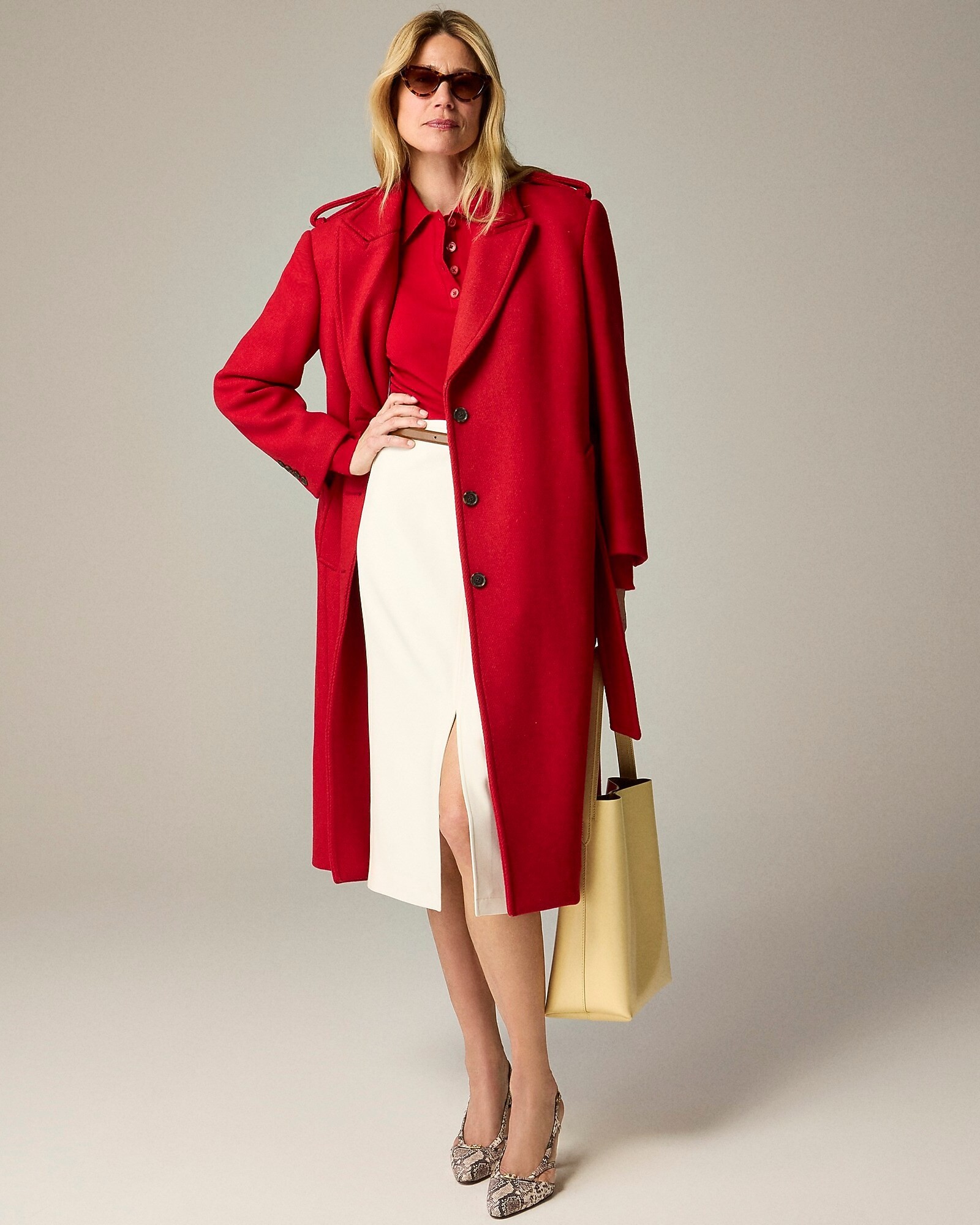 Wrap trench coat in Italian double-faced wool blend | J. Crew US