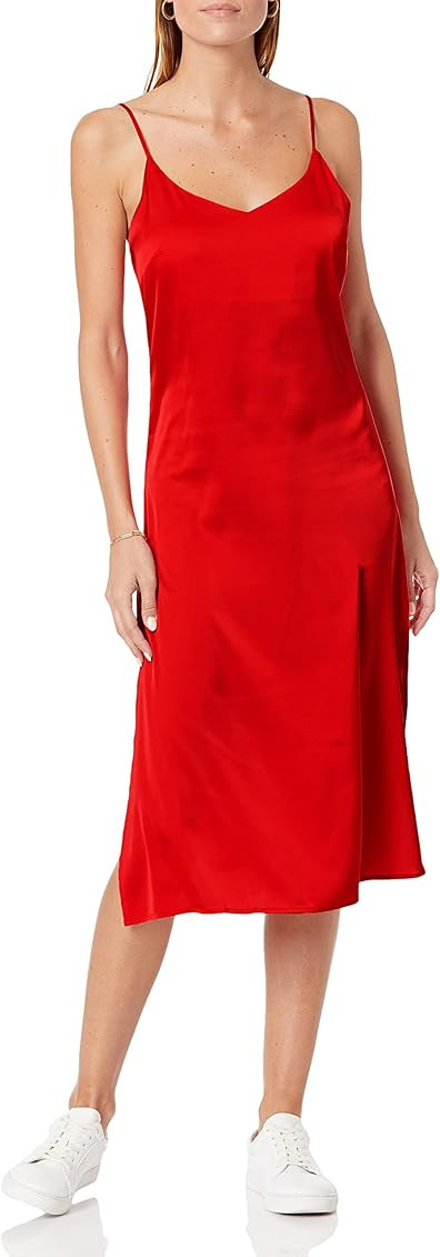 The Drop Women's Ana Silky V-Neck Midi Slip Dress | Amazon (US)