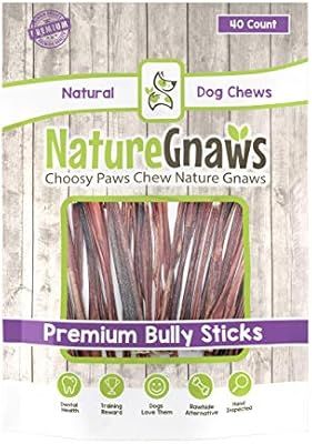 Nature Gnaws Super Skinny Bully Sticks 5-6" (40 Count) - 100% Natural Grass-Fed Beef Dog Chew Tre... | Amazon (US)