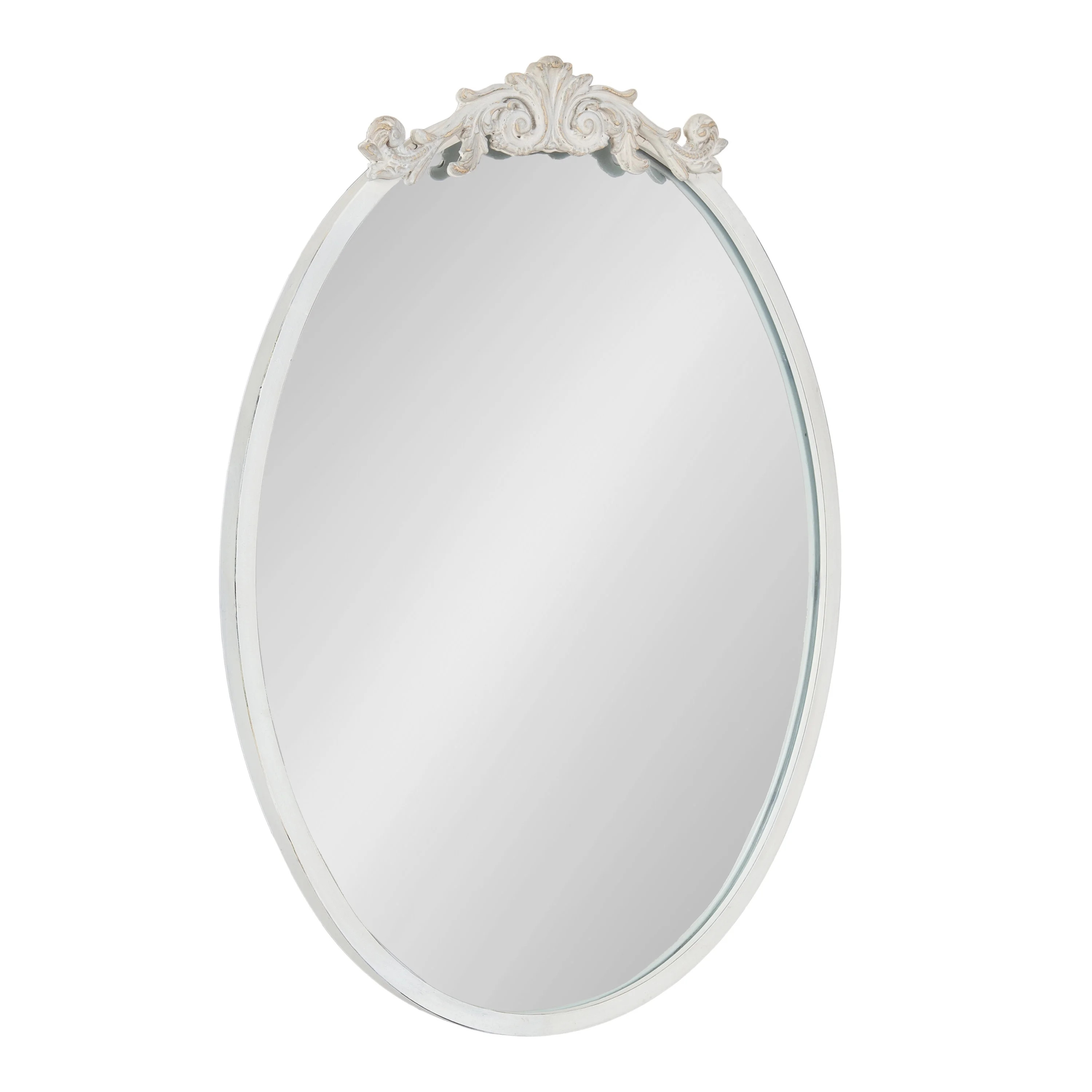 Kate and Laurel Arendahl Traditional Vertical Oval Wall Mirror, 18 x 24, Antique White, Vintage G... | Walmart (US)