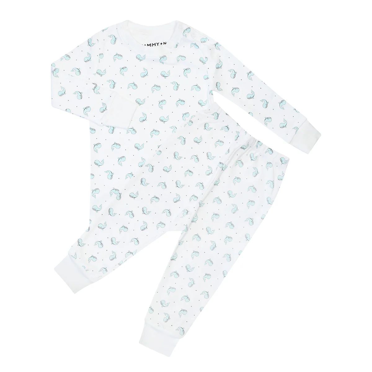 Happy Whale Pajama Set  in Blue | Sammy + Nat