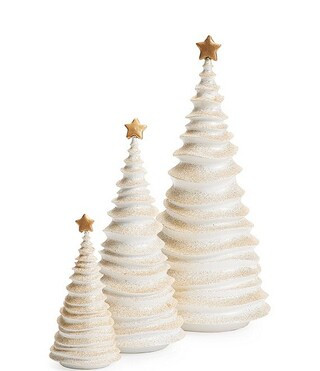 Star Topped Glitter Frosted Christmas Tree 3-Piece Set | Dillard's