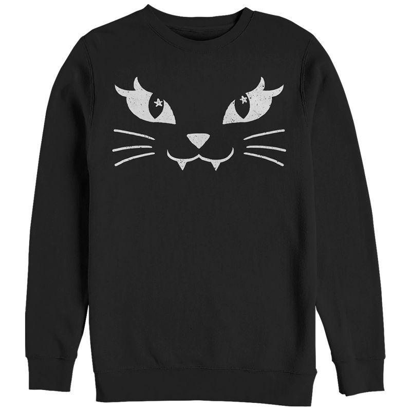 Women's CHIN UP Halloween Kitty Cat Face Sweatshirt | Target