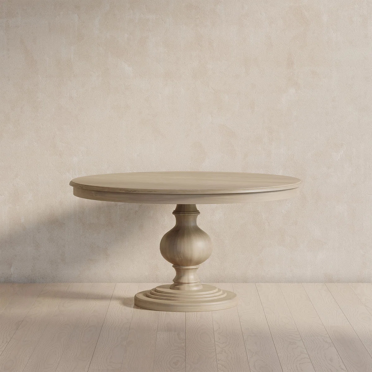 Maven Lane Zola Traditional Round Wooden Dining Table in Antiqued Finish | Wayfair North America