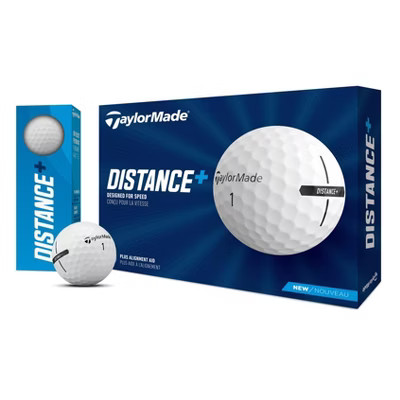 TaylorMade Distance Plus Golf Balls 12pk - White: Rubber Core, Ionomer Shell | Target