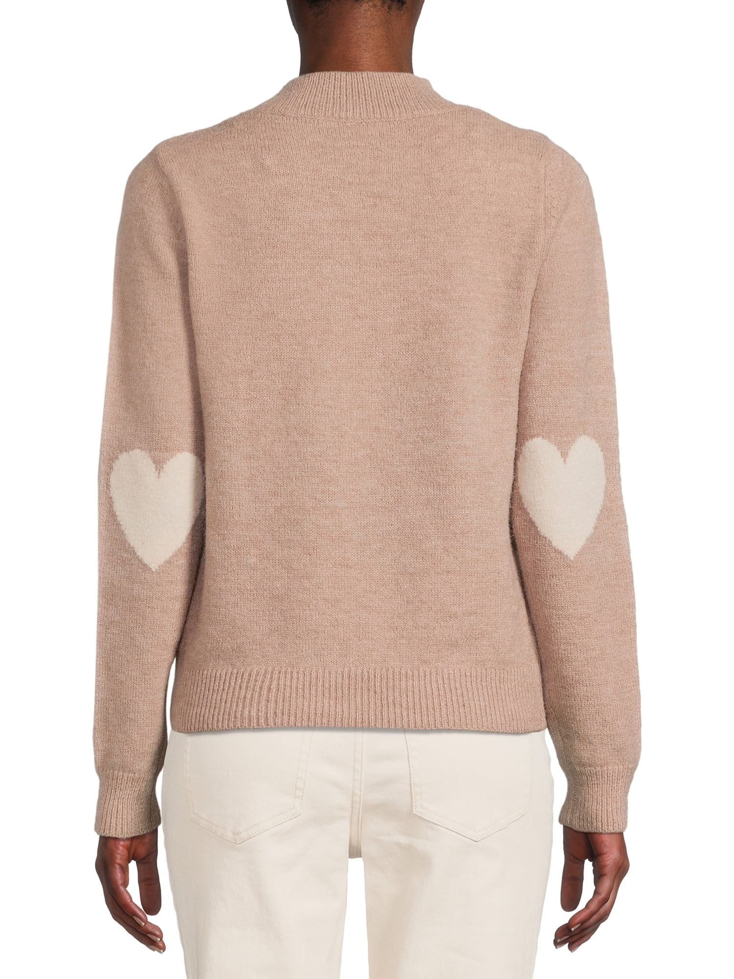 Dreamers by Debut Women's Elbow Patch Mock Neck Sweater - Walmart.com | Walmart (US)