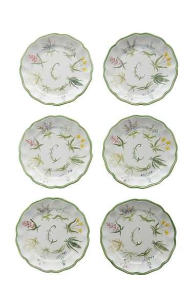 Set-Of-Six Painted Ceramic Salad Plates | Moda Operandi (Global)