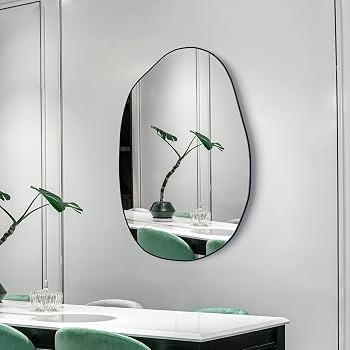 33.5×20.5 inches Irregular Wall , Asymmetrical , Large Vanity Mirror for Wall Decoration, Modern... | Amazon (US)