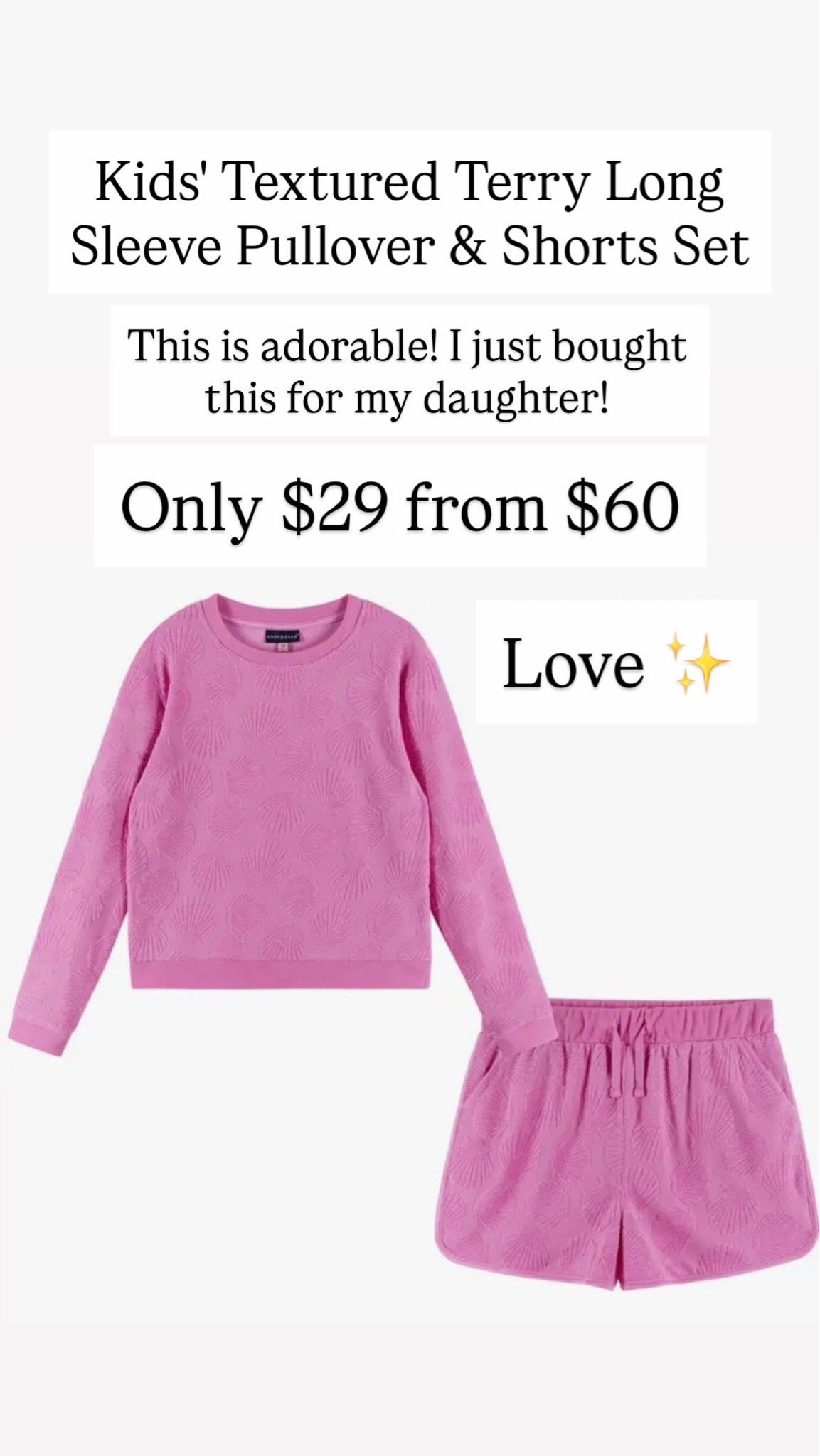 Kids' Textured Terry Long Sleeve Pullover & Shorts Set

#LTKKids #LTKSaleAlert