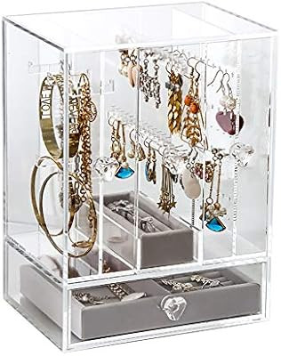 Clear Real Acrylic Jewelry Organizer Box, Great for Storing and Displaying Rings, Earrings, Ear S... | Amazon (CA)