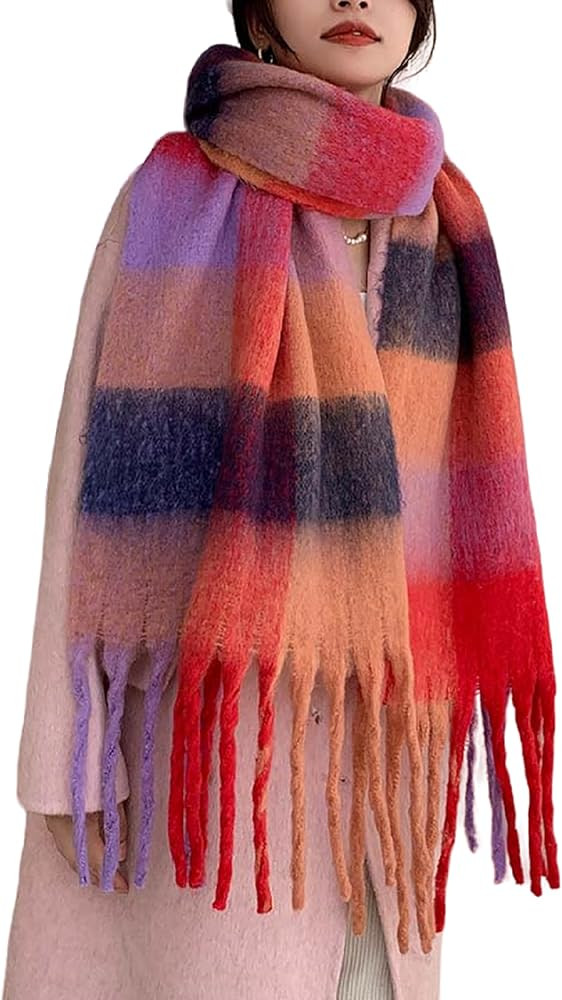 Wander Agio Winter Women Warm Scarf Long Shawl Large Scarves Cold Weather Thick Blanket Scarfs Co... | Amazon (US)