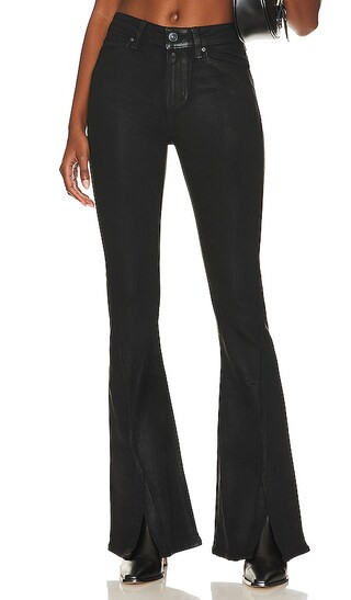 High Rise Lou Lou Flare in Black Fog Coating | Revolve Clothing (Global)