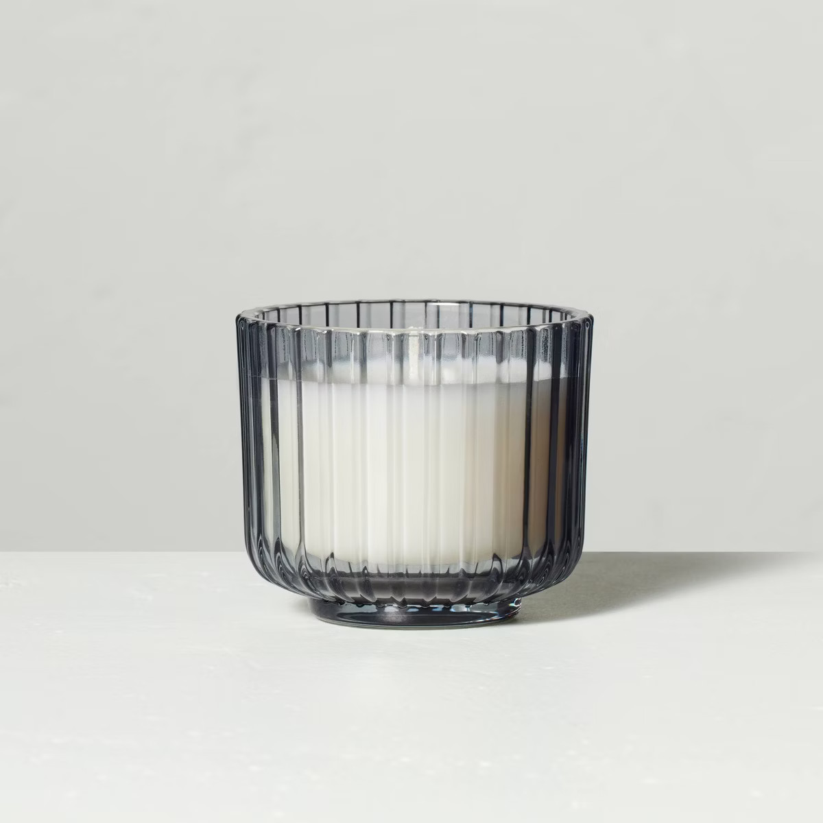 Ribbed Glass Cashmere & Suede Jar Candle Gray - Hearth & Hand™ with Magnolia | Target