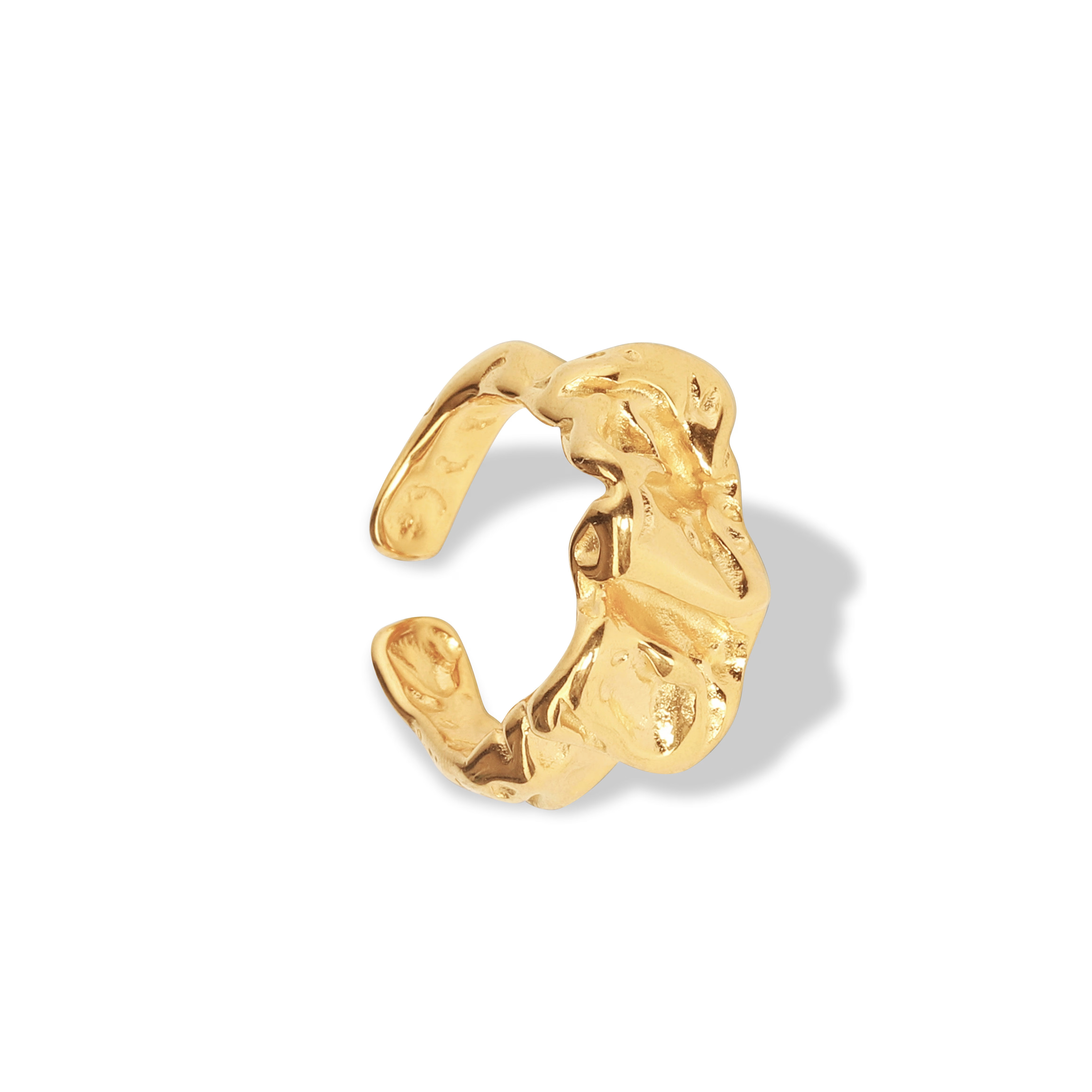 Seka Statement Irregular Gold Chunky Ring | Wolf & Badger