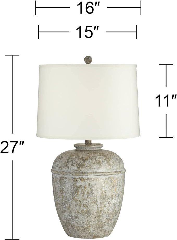 John Timberland Otero Rustic Southwestern Style Table Lamp 27" Tall Gray Faux Mottled Stone Jug C... | Amazon (US)