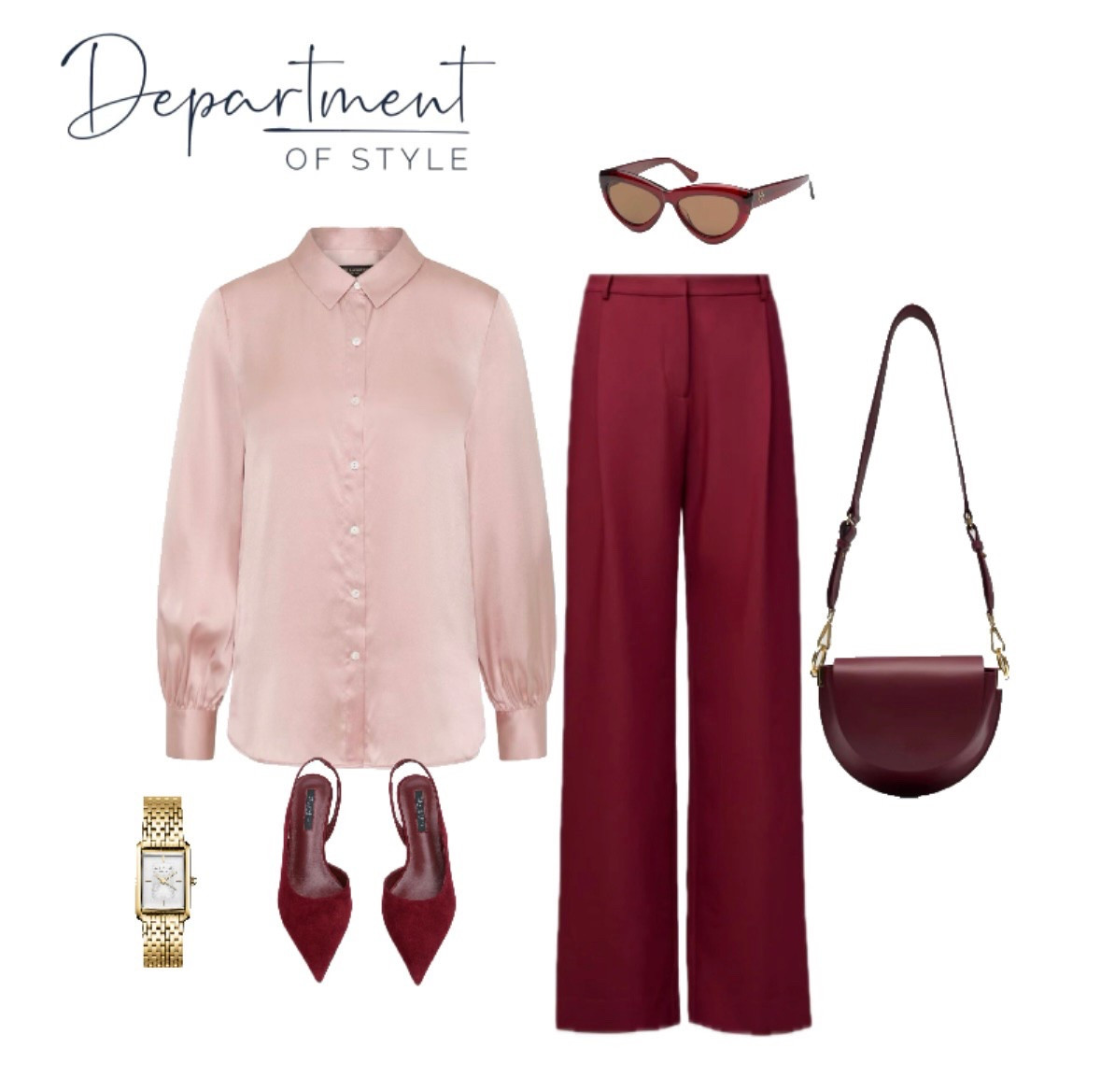 Satin top + Wool pants + Velvet shoes.

Combine different textures to create visual interest for your outfit. 

#LTKaustralia #LTKstyletip