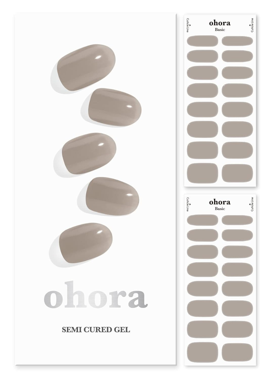 ohora Semi Cured Gel Nail Strips (N Bare Gray) - Works with Any Nail Lamps, Salon-Quality, Long L... | Amazon (US)