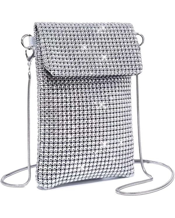 Verdusa Women's Glitter Rhinestone Crossbody Bag Evening Bag Purse | Amazon (US)
