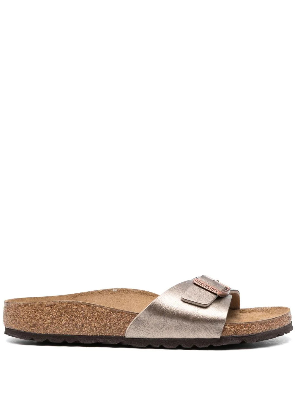 Birkenstock Madrid metallic-effect leather sandals - Grey | Farfetch Global