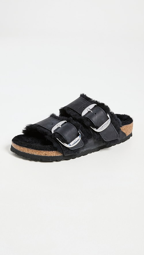Arizona Big Buckle Shearling Sandals | Shopbop